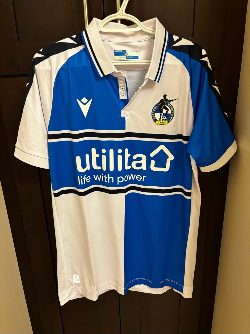 Bristol Rovers FC Macron Soccer Jersey Football Shirt XL